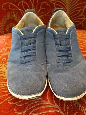 Geox Men's Blue Suede Casual Sneakers
